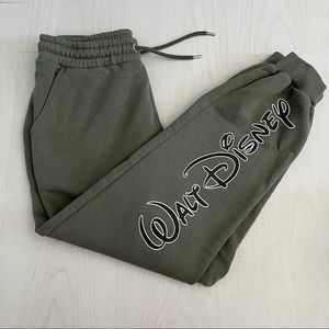 Official Light Olive Green Disney Sweatpants